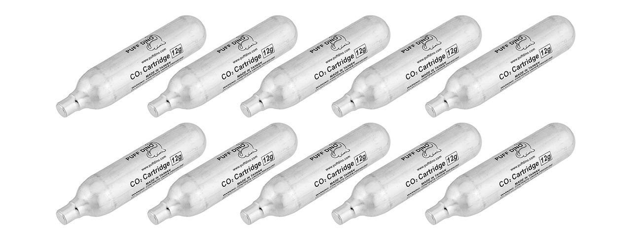 Puff Dino 12g CO2 Cartridges, 10 Pack