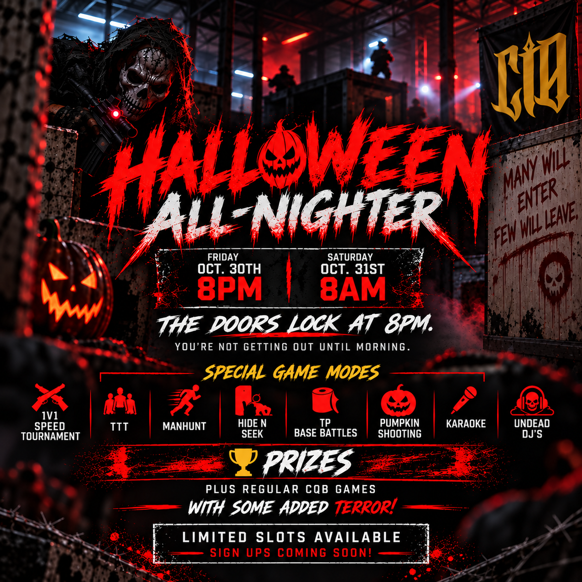 CIA Tampa 2026 Halloween ALL NIGHT Sign-up (+ 4 Raffle Tickets)
